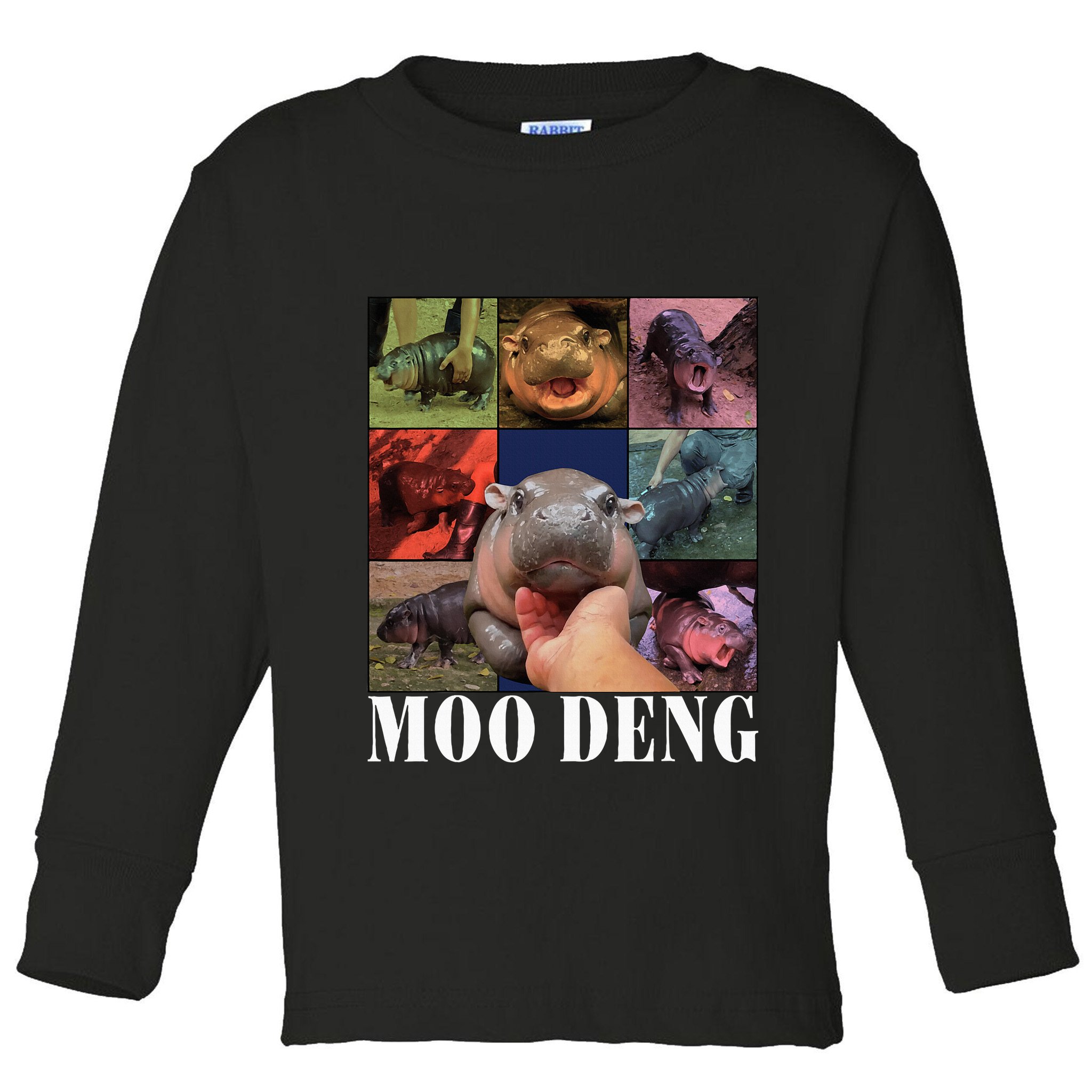 Moodeng Baby Pygmy Hippo Cute Zoo For Family Toddler Long Sleeve Shirt