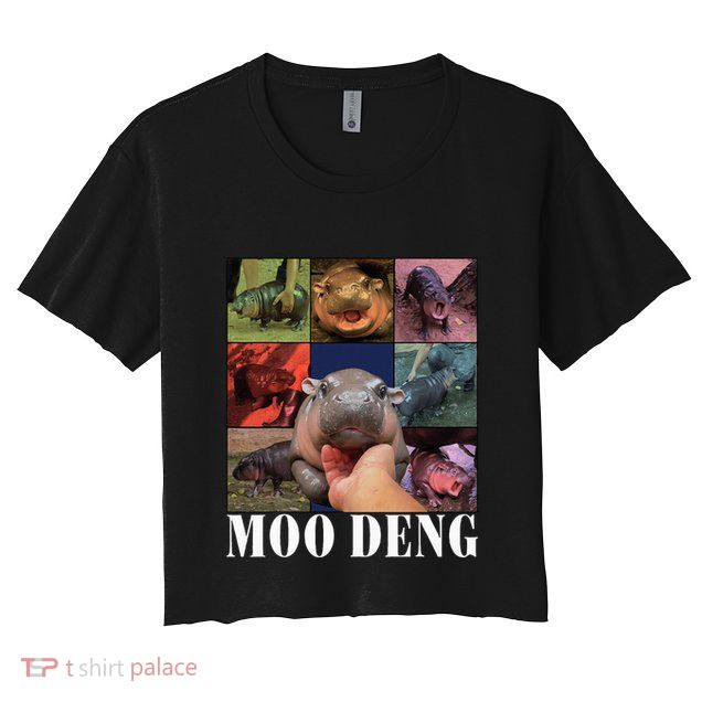 Moodeng Baby Pygmy Hippo Cute Zoo For Family Crop Top