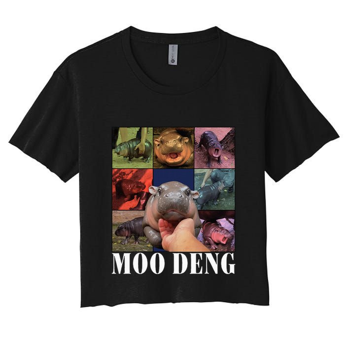 Moodeng Baby Pygmy Hippo Cute Zoo For Family Women's Crop Top Tee