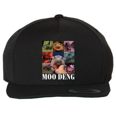 Moodeng Baby Pygmy Hippo Cute Zoo For Family Wool Snapback Cap