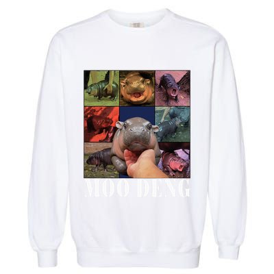 Moodeng Baby Pygmy Hippo Cute Zoo For Family Garment-Dyed Sweatshirt