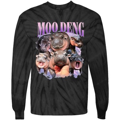 Moodeng Baby Pygmy Hippo Zoo For Family Tie-Dye Long Sleeve Shirt