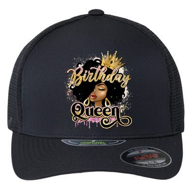 Melanin Birthday Queen African American Afro Girls Women Flexfit Unipanel Trucker Cap