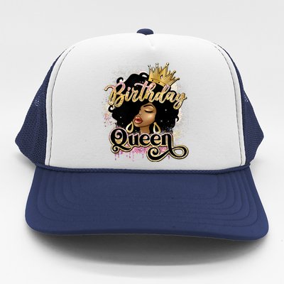 Melanin Birthday Queen African American Afro Girls Women Trucker Hat