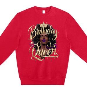 Melanin Birthday Queen African American Premium Crewneck Sweatshirt