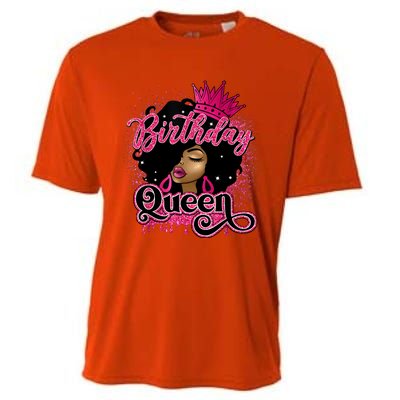 Melanin Birthday Queen African American Afro Girl Women Cooling Performance Crew T-Shirt