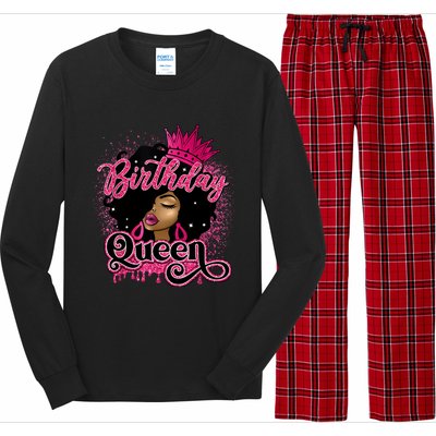 Melanin Birthday Queen African American Afro Girl Women Long Sleeve Pajama Set