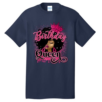 Melanin Birthday Queen African American Afro Girl Women Tall T-Shirt