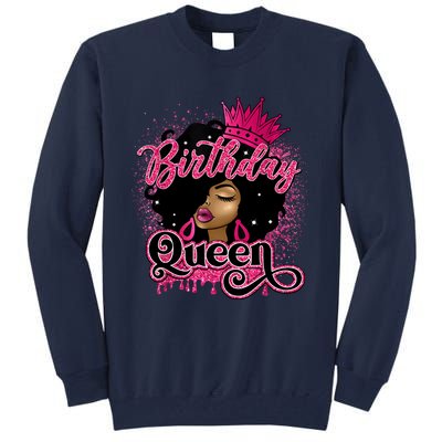 Melanin Birthday Queen African American Afro Girl Women Tall Sweatshirt