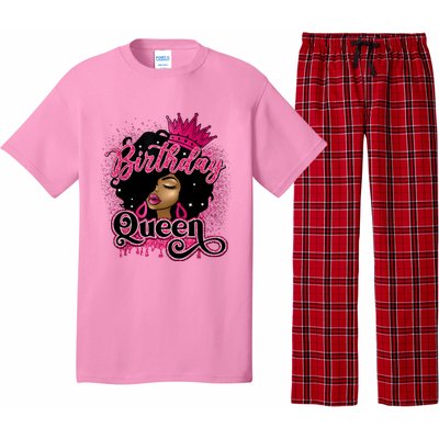 Melanin Birthday Queen African American Afro Girl Women Pajama Set