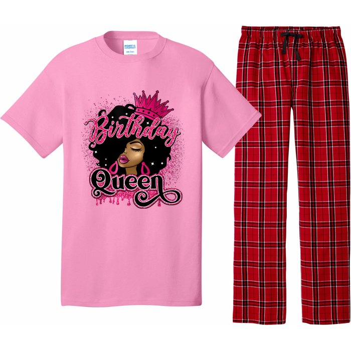 Melanin Birthday Queen African American Afro Girl Women Pajama Set