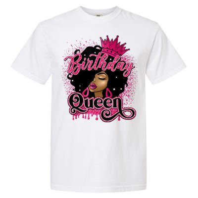 Melanin Birthday Queen African American Afro Girl Women Garment-Dyed Heavyweight T-Shirt