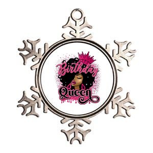 Melanin Birthday Queen African American Afro Girl Women Metallic Star Ornament