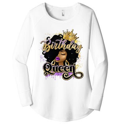 Melanin Birthday Queen African American Afro Women's Perfect Tri Tunic Long Sleeve Shirt