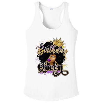 Melanin Birthday Queen African American Afro Ladies PosiCharge Competitor Racerback Tank