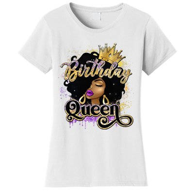 Melanin Birthday Queen African American Afro Women's T-Shirt