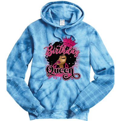 Melanin Birthday Queen African American Afro Tie Dye Hoodie