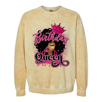 Melanin Birthday Queen African American Afro Colorblast Crewneck Sweatshirt