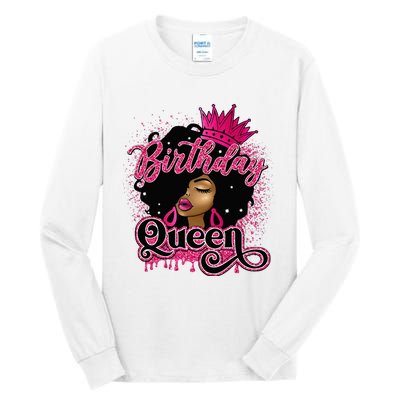 Melanin Birthday Queen African American Afro Tall Long Sleeve T-Shirt