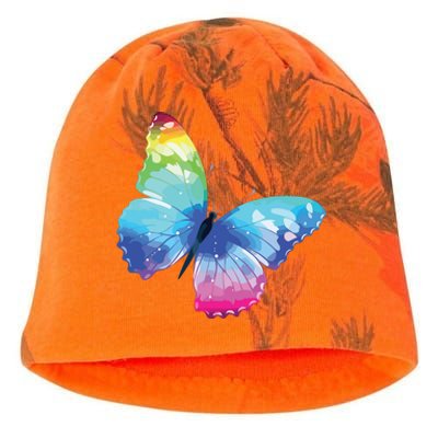 Monarch Butterfly Rainbow Cute Pastel Festival Rave Colorful Kati - Camo Knit Beanie