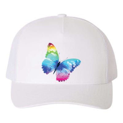 Monarch Butterfly Rainbow Cute Pastel Festival Rave Colorful Yupoong Adult 5-Panel Trucker Hat