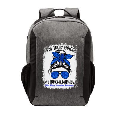 Messy Bun Ribbon Stop Child Abuse Prevention Awareness Month Vector Backpack