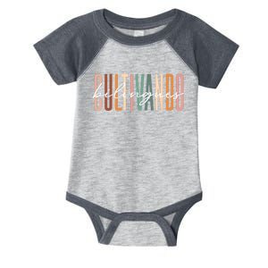 Maestra Boho Retro Cultivando Bilingues Spanish Teacher Infant Baby Jersey Bodysuit