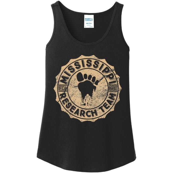 Mississippi Bigfoot Research Team Retro Vintage Sasquatch Ladies Essential Tank