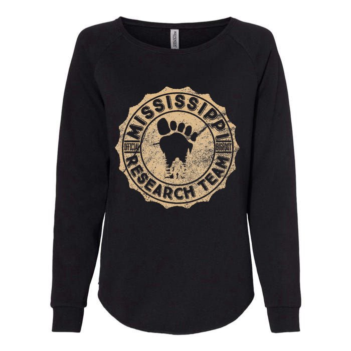 Mississippi Bigfoot Research Team Retro Vintage Sasquatch Womens California Wash Sweatshirt