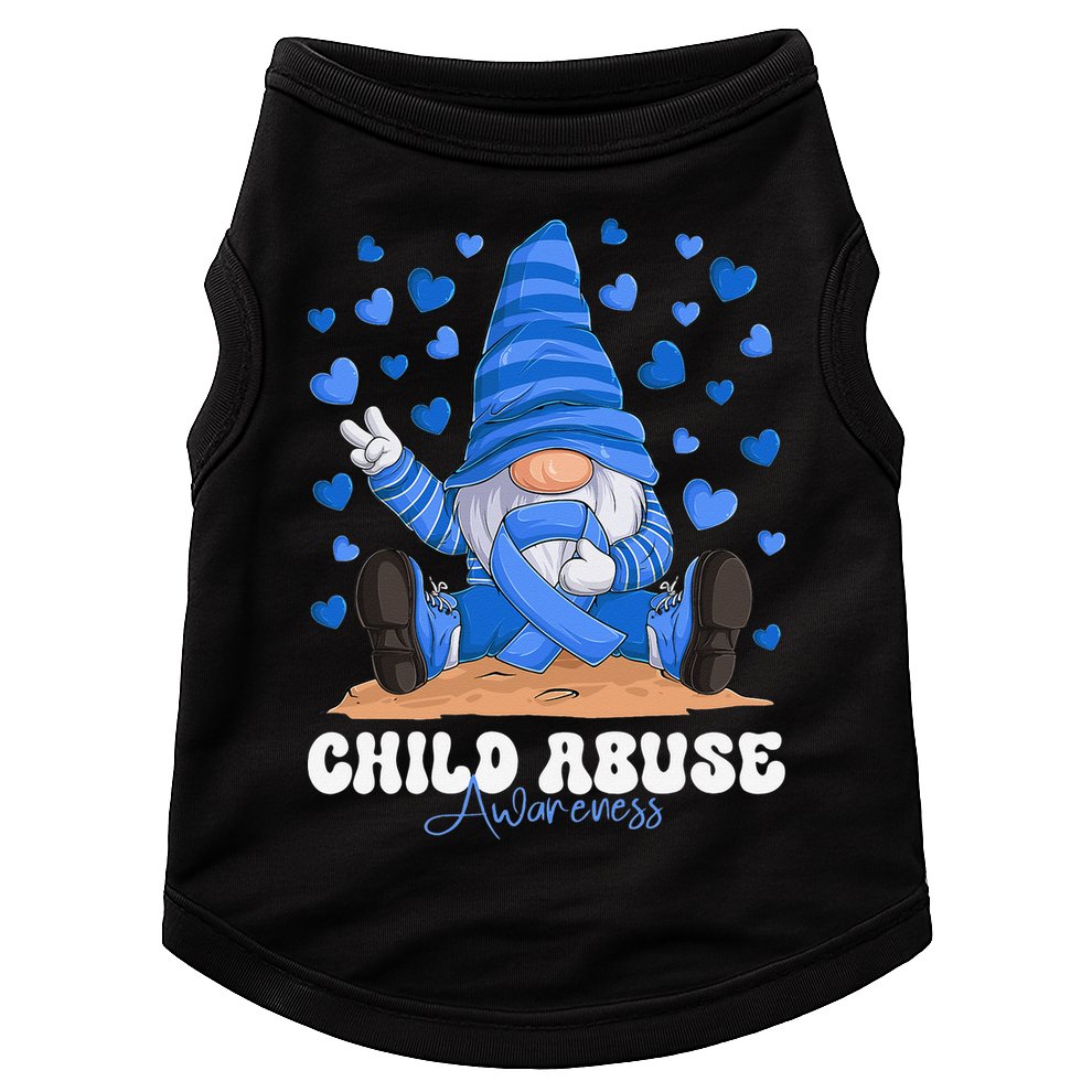 Messy Bun Ribbon Stop Child Abuse Prevention Awareness Month Doggie Tank