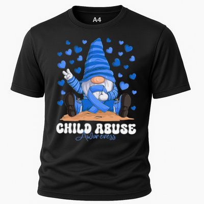 Messy Bun Ribbon Stop Child Abuse Prevention Awareness Month Performance Shirt