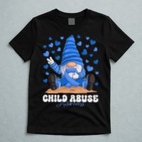 Messy Bun Ribbon Stop Child Abuse Prevention Awareness Month T-Shirt