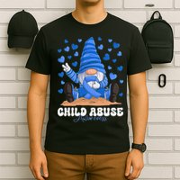 Messy Bun Ribbon Stop Child Abuse Prevention Awareness Month T-Shirt