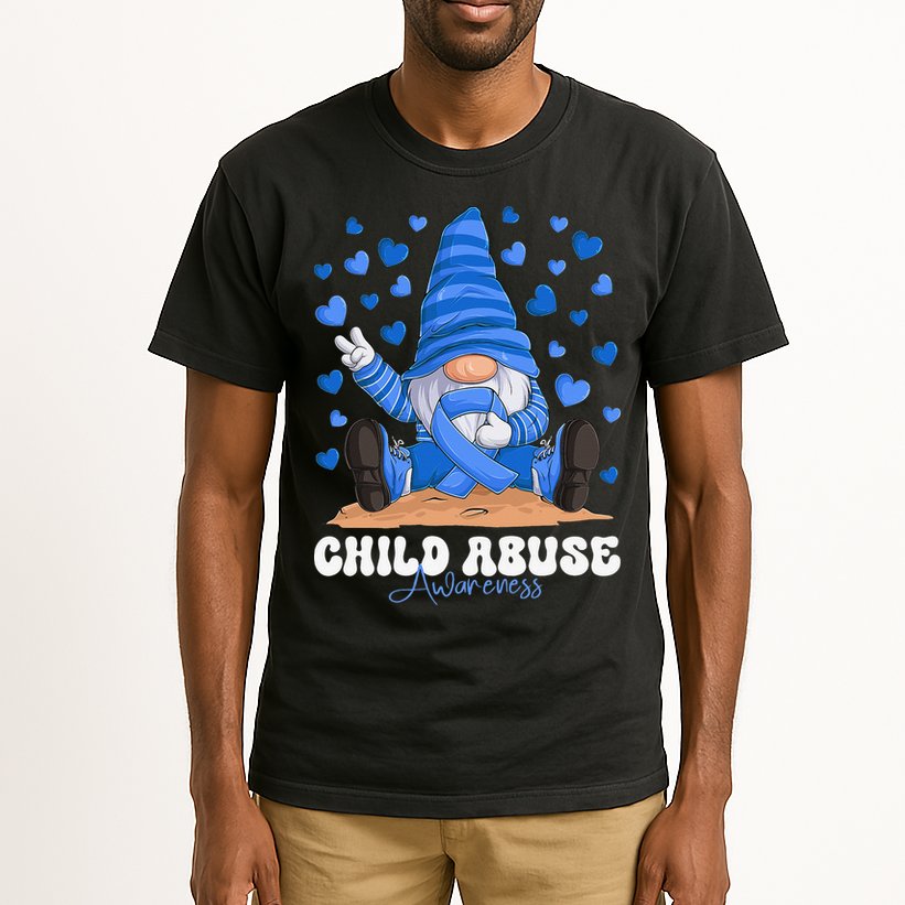 Messy Bun Ribbon Stop Child Abuse Prevention Awareness Month Tall T-Shirt