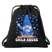 Messy Bun Ribbon Stop Child Abuse Prevention Awareness Month Drawstring Bag
