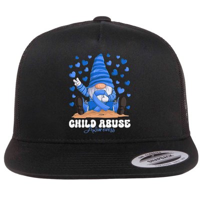 Messy Bun Ribbon Stop Child Abuse Prevention Awareness Month Flatbill Hat