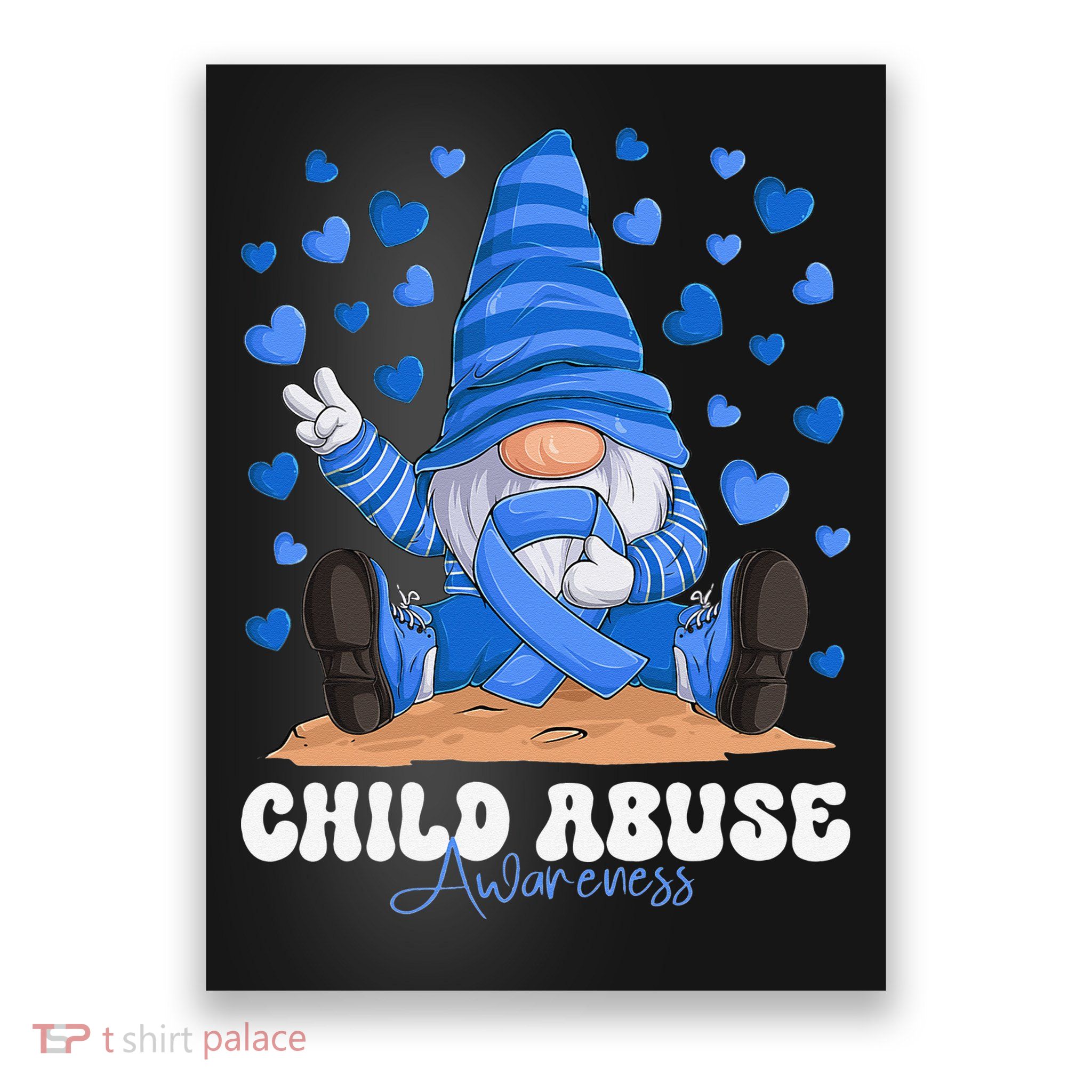 Messy Bun Ribbon Stop Child Abuse Prevention Awareness Month Poster