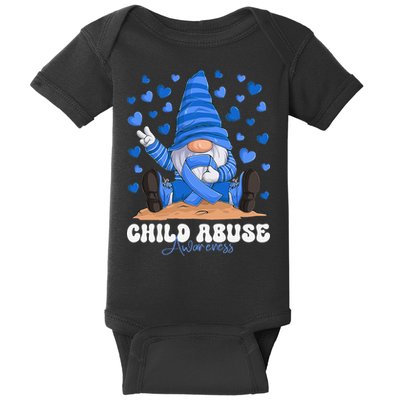 Messy Bun Ribbon Stop Child Abuse Prevention Awareness Month Baby Bodysuit