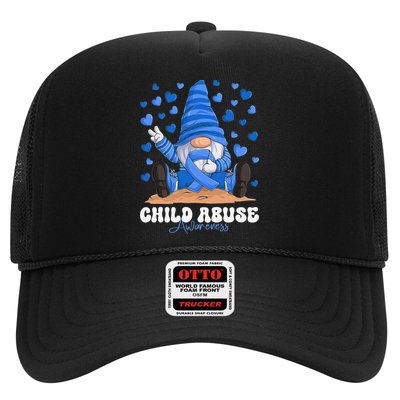 Messy Bun Ribbon Stop Child Abuse Prevention Awareness Month Trucker Hat