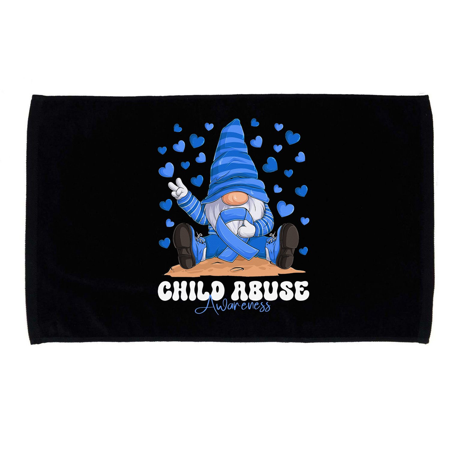 Messy Bun Ribbon Stop Child Abuse Prevention Awareness Month Microfiber Hand Towel