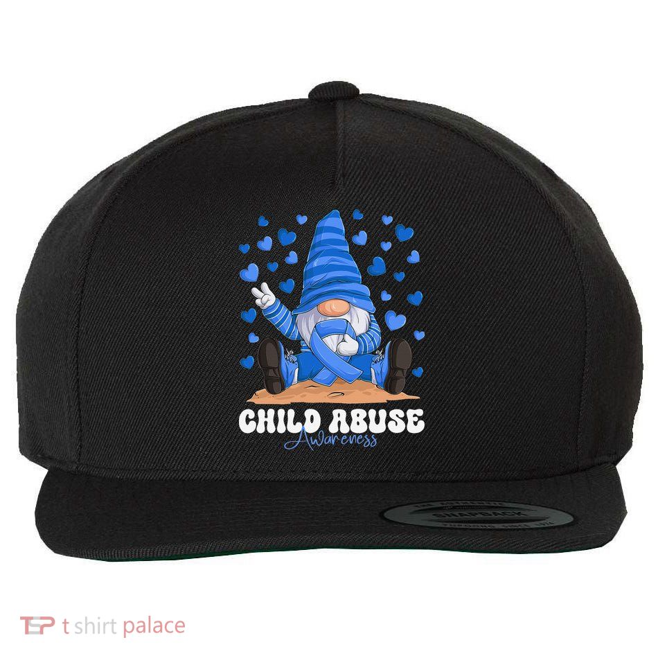 Messy Bun Ribbon Stop Child Abuse Prevention Awareness Month Wool Snapback Cap