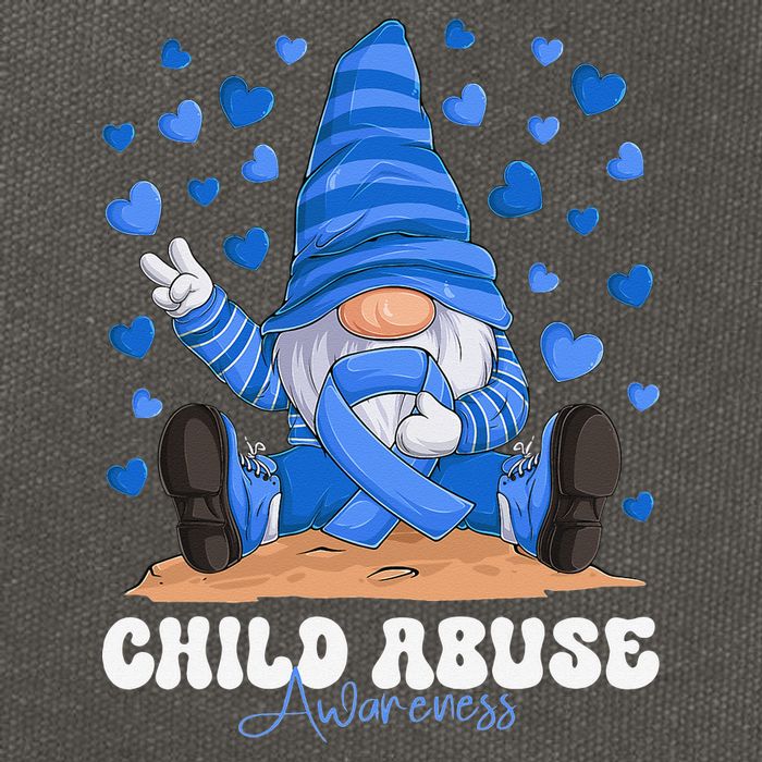 Messy Bun Ribbon Stop Child Abuse Prevention Awareness Month Cotton Canvas Backpack