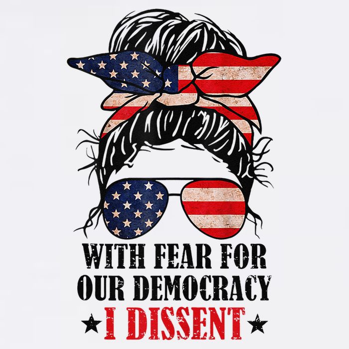 Messy Bun Retro With Fear For Our Democracy I Dissent Tank Top