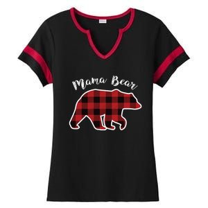 Mama Bear Red Plaid Christmas Pajama Family Mom Gift Meaningful Gift Ladies Halftime Notch Neck Tee