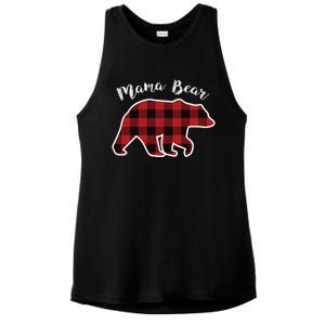 Mama Bear Red Plaid Christmas Pajama Family Mom Gift Meaningful Gift Ladies PosiCharge Tri-Blend Wicking Tank