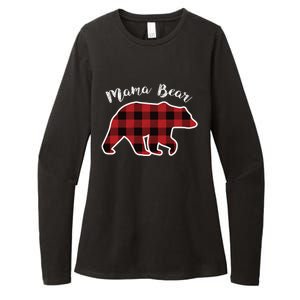 Mama Bear Red Plaid Christmas Pajama Family Mom Gift Meaningful Gift Womens CVC Long Sleeve Shirt