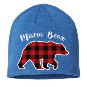 Mama Bear Red Plaid Christmas Pajama Family Mom Gift Meaningful Gift Sustainable Beanie