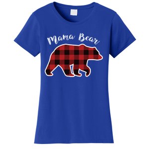 Mama Bear Red Plaid Christmas Pajama Family Mom Gift Meaningful Gift Women's T-Shirt