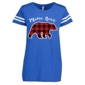 Mama Bear Red Plaid Christmas Pajama Family Mom Gift Meaningful Gift Enza Ladies Jersey Football T-Shirt