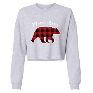 Mama Bear Red Plaid Christmas Pajama Family Mom Gift Meaningful Gift Cropped Pullover Crew